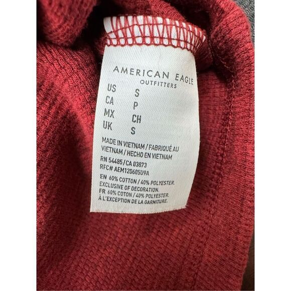 American Eagle Men’s Standard Fit Waffle Weave Long Sleeve Tee Size Small - Picture 6 of 8